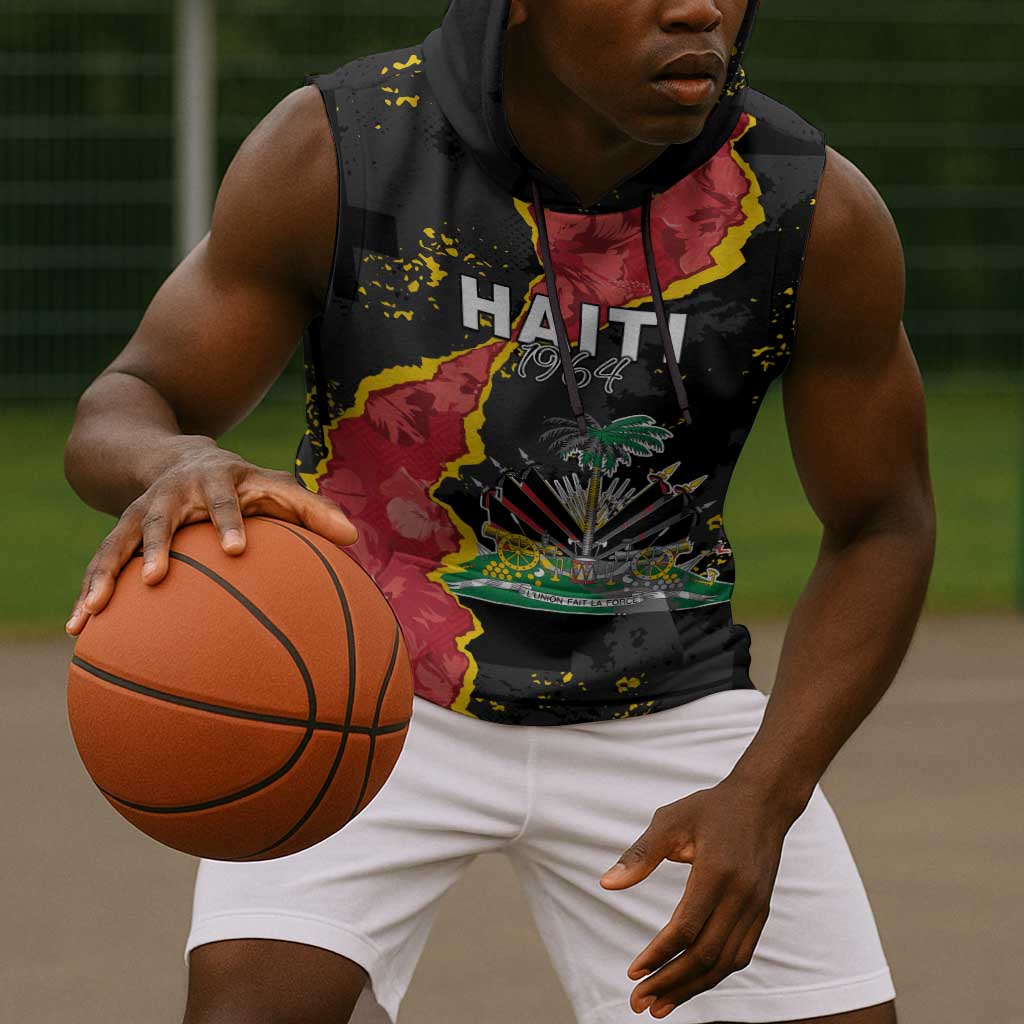 Personalised Haiti 1964 Sleeveless Hoodie Coat Of Arms Unique Style - African Pride