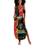 Personalised Haiti 1964 Summer Maxi Dress Coat Of Arms Unique Style - African Pride