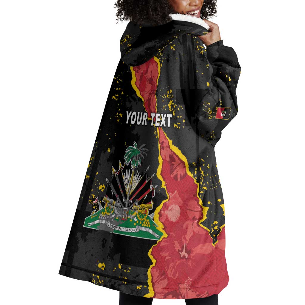 Personalised Haiti 1964 Wearable Blanket Hoodie Coat Of Arms Unique Style - African Pride