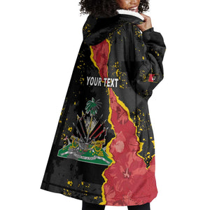Personalised Haiti 1964 Wearable Blanket Hoodie Coat Of Arms Unique Style - African Pride