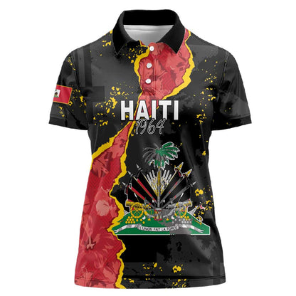 Personalised Haiti 1964 Women Polo Shirt Coat Of Arms Unique Style - African Pride