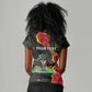 Personalised Haiti 1964 Women V-Neck T-Shirt Coat Of Arms Unique Style - African Pride