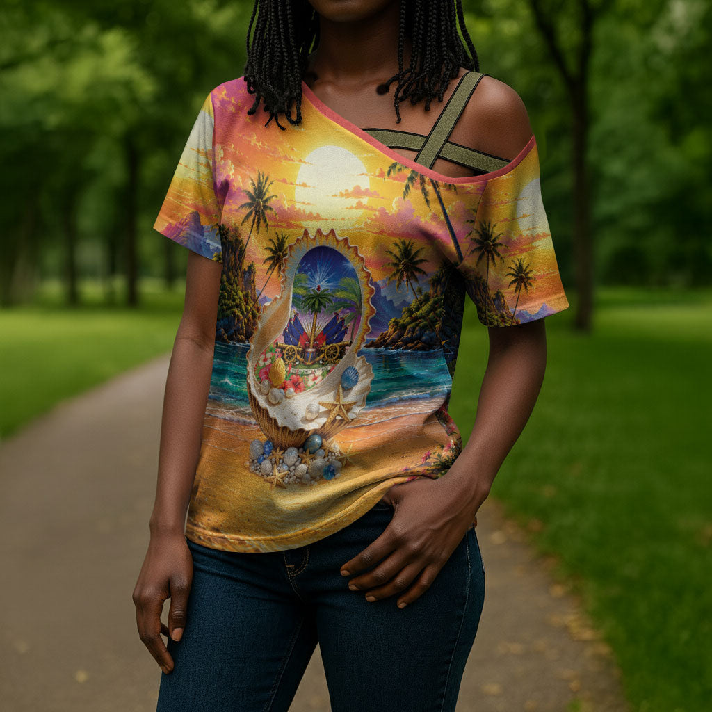 Haiti Cross Shoulder Shirt The Pearl Of The Antilles