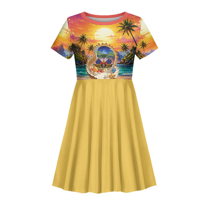 Haiti Kid Short Sleeve Dress The Pearl Of The Antilles