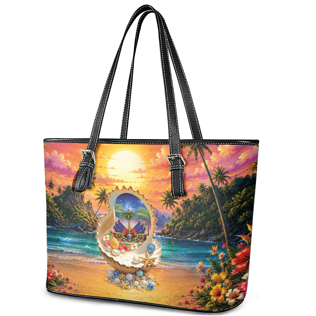 Haiti Leather Tote Bag The Pearl Of The Antilles