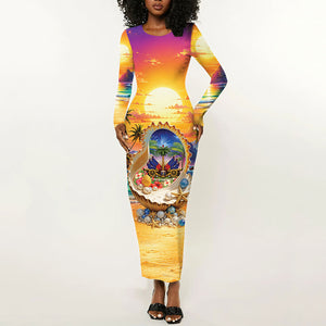 Haiti Long Sleeve Bodycon Dress The Pearl Of The Antilles