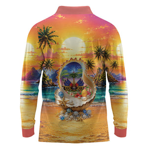 Haiti Long Sleeve Polo Shirt The Pearl Of The Antilles