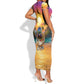 Haiti Short Sleeve Bodycon Dress The Pearl Of The Antilles