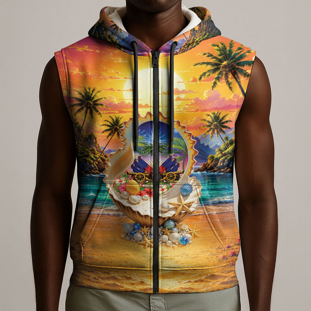 Haiti Sleeveless Zip Hoodie The Pearl Of The Antilles
