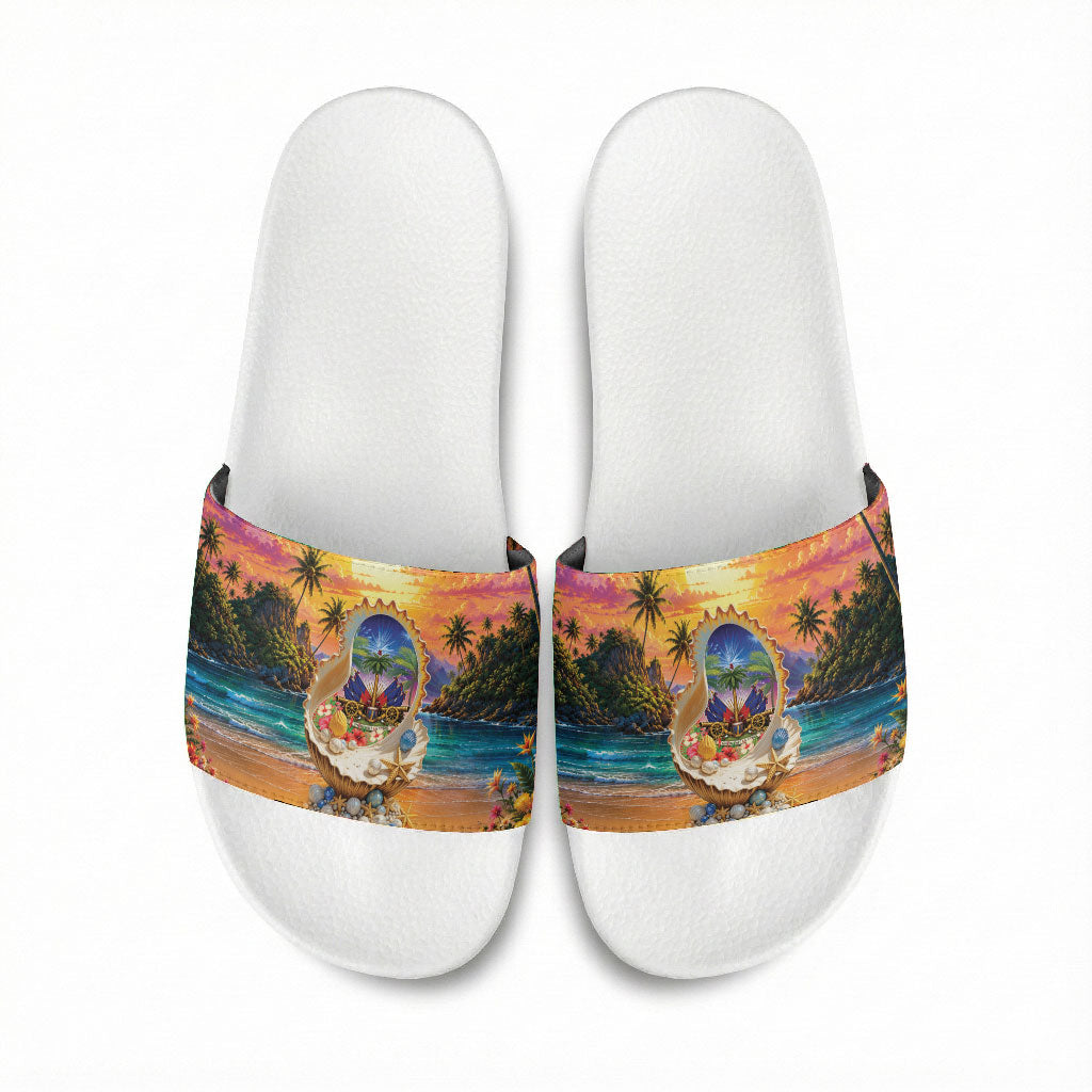Haiti Slide Sandals The Pearl Of The Antilles