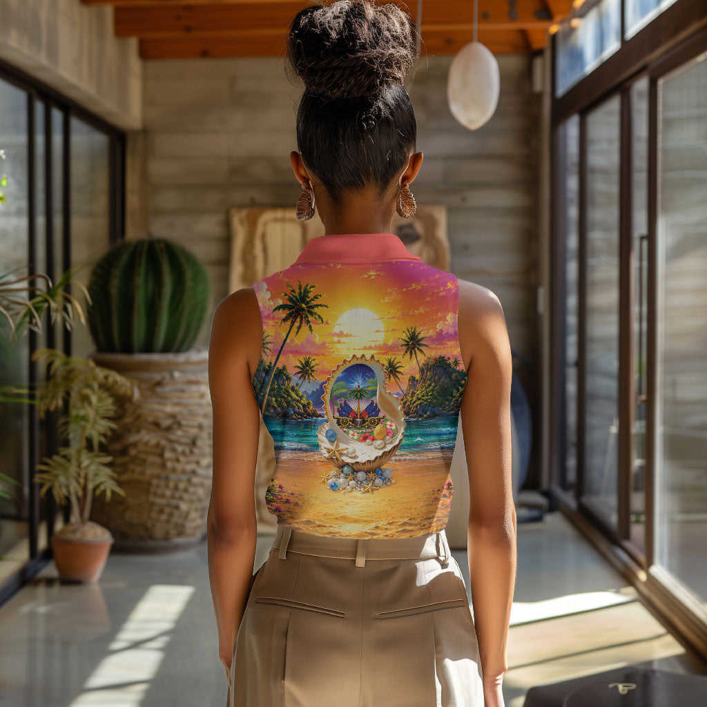 Haiti Women Sleeveless Polo Shirt The Pearl Of The Antilles