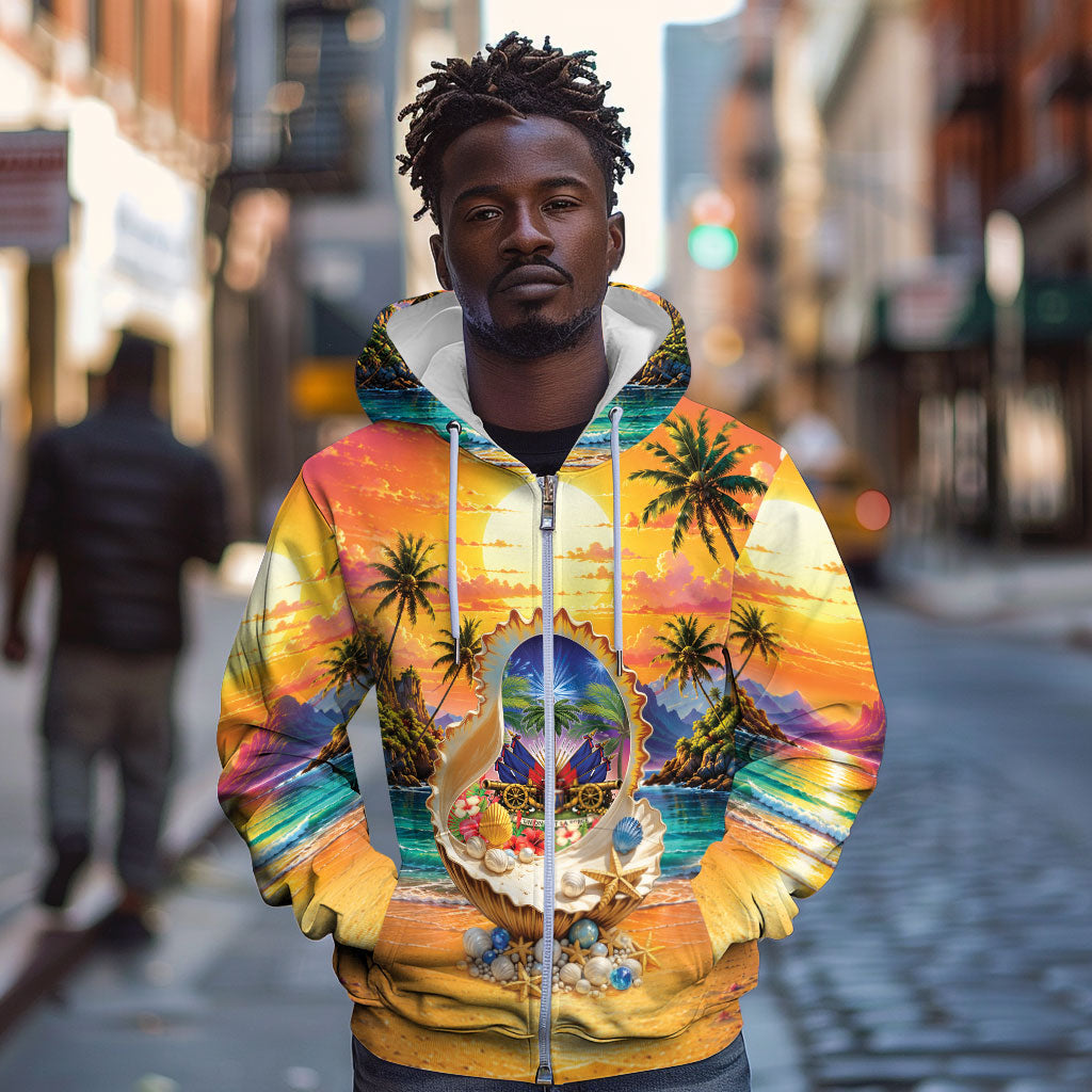 Haiti Zip Hoodie The Pearl Of The Antilles
