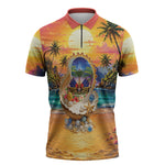 Haiti Zipper Polo Shirt The Pearl Of The Antilles