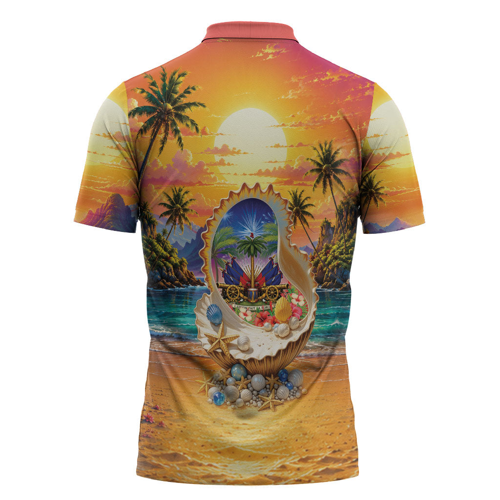 Haiti Zipper Polo Shirt The Pearl Of The Antilles