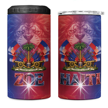 Haitian Zoe 4 in 1 Can Cooler Tumbler Roaring Lion With Coat Of Arms