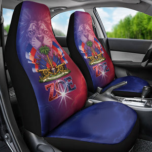 Haitian Zoe Car Seat Cover Roaring Lion With Coat Of Arms