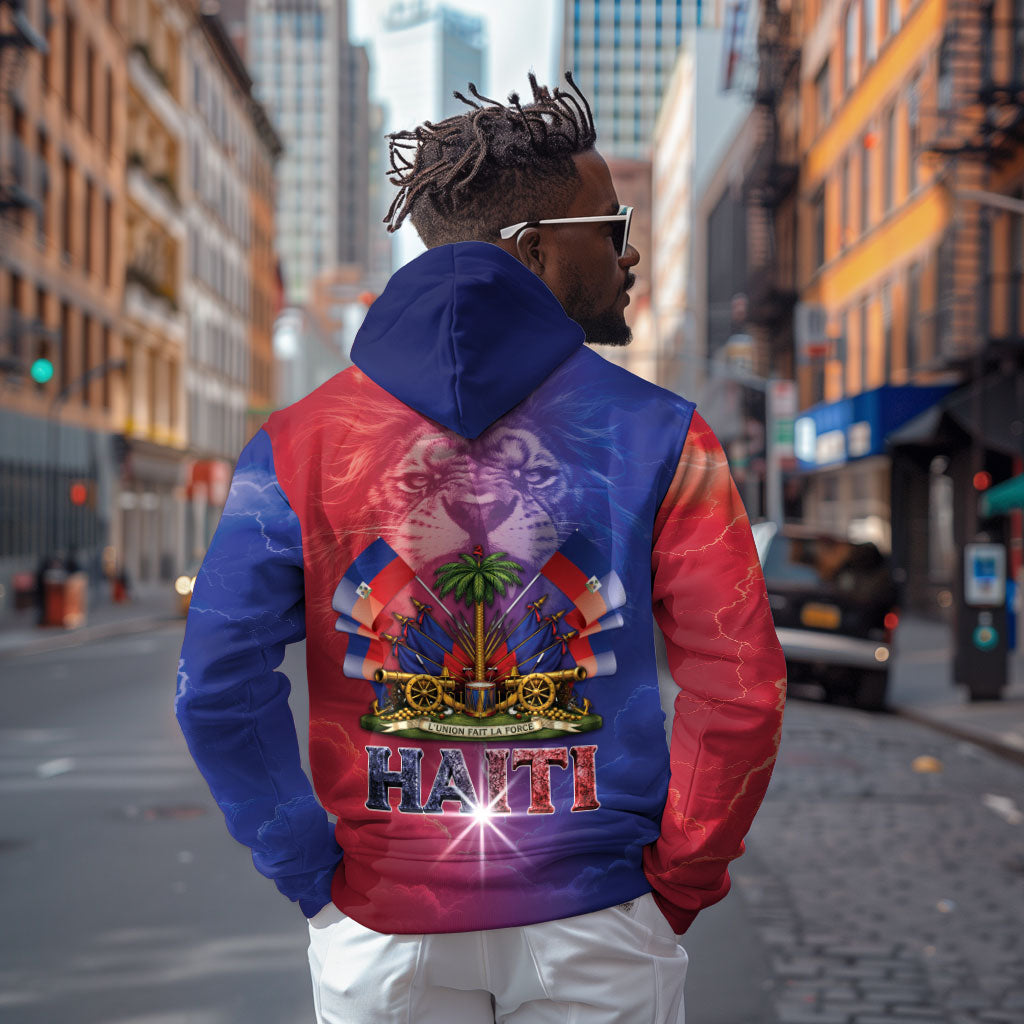 Haitian Zoe Hoodie Roaring Lion With Coat Of Arms