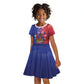 Haitian Zoe Kid Short Sleeve Dress Roaring Lion With Coat Of Arms