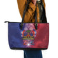 Haitian Zoe Leather Tote Bag Roaring Lion With Coat Of Arms