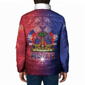 Haitian Zoe Padded Jacket Roaring Lion With Coat Of Arms