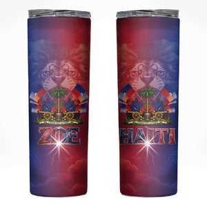 Haitian Zoe Skinny Tumbler Roaring Lion With Coat Of Arms