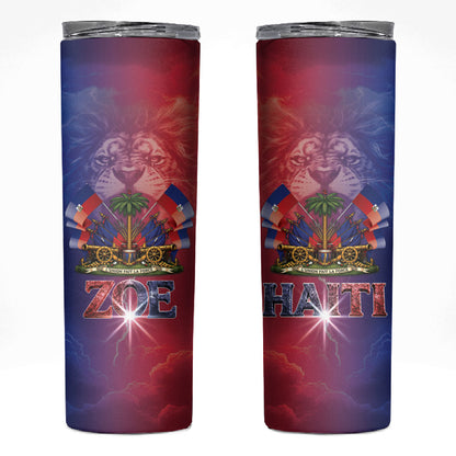 Haitian Zoe Skinny Tumbler Roaring Lion With Coat Of Arms