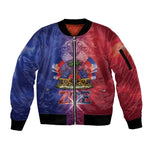 Haitian Zoe Sleeve Zip Bomber Jacket Roaring Lion With Coat Of Arms
