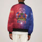 Haitian Zoe Sleeve Zip Bomber Jacket Roaring Lion With Coat Of Arms