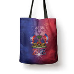 Haitian Zoe Tote Bag Roaring Lion With Coat Of Arms