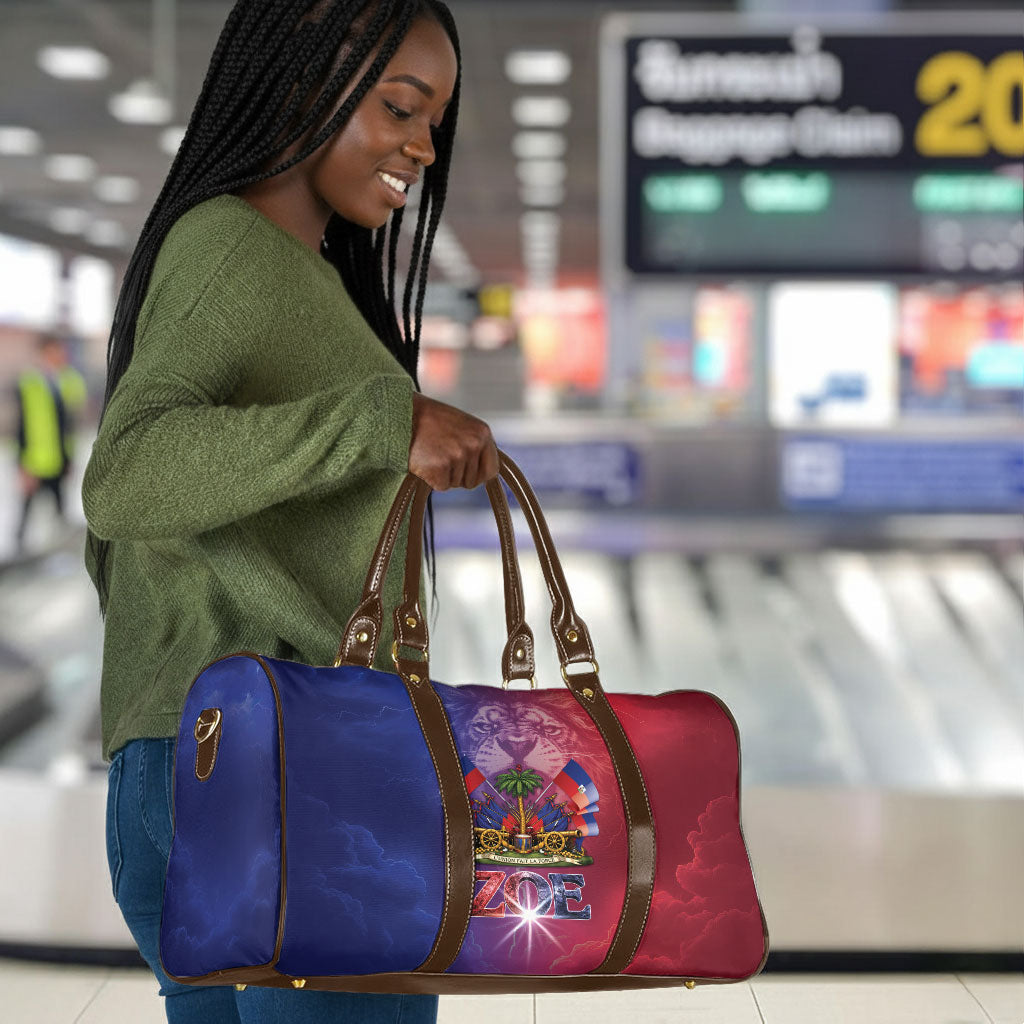 Haitian Zoe Travel Bag Roaring Lion With Coat Of Arms