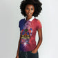 Haitian Zoe Women Polo Shirt Roaring Lion With Coat Of Arms