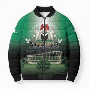 Nigeria Independence Day Bomber Puffer Jacket Proud To Be Nigerian
