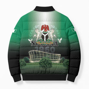 Nigeria Independence Day Bomber Puffer Jacket Proud To Be Nigerian