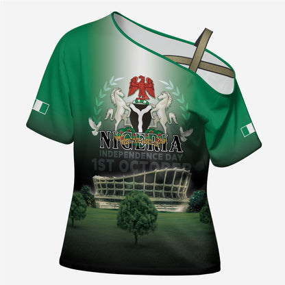 Nigeria Independence Day Cross Shoulder Shirt Proud To Be Nigerian