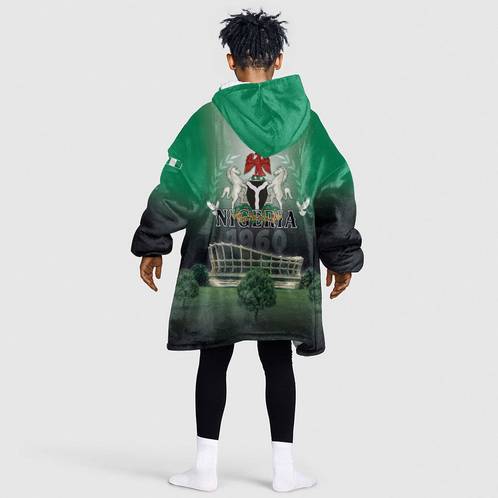 Nigeria Independence Day Kid Wearable Blanket Hoodie Proud To Be Nigerian