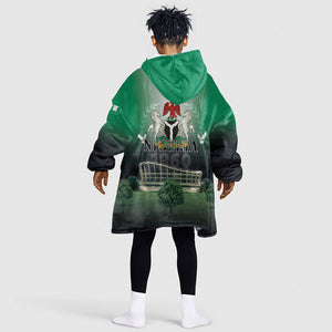 Nigeria Independence Day Kid Wearable Blanket Hoodie Proud To Be Nigerian