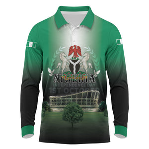 Nigeria Independence Day Long Sleeve Polo Shirt Proud To Be Nigerian
