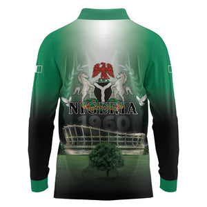 Nigeria Independence Day Long Sleeve Polo Shirt Proud To Be Nigerian