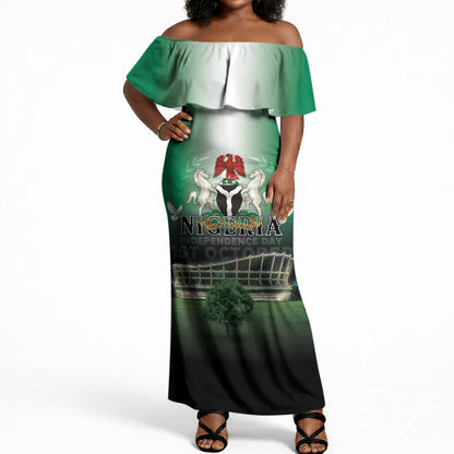 Nigeria Independence Day Off Shoulder Maxi Dress Proud To Be Nigerian