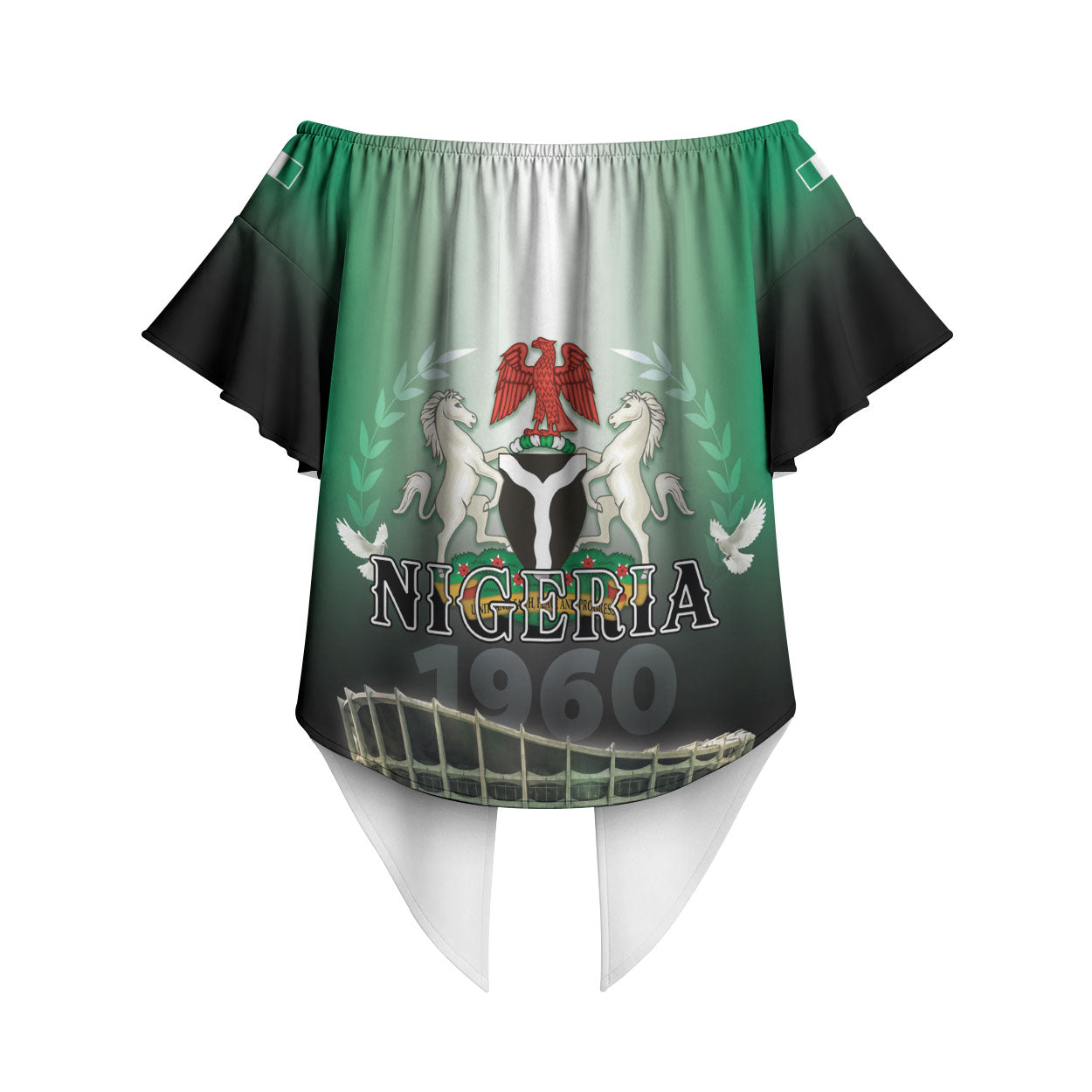 Nigeria Independence Day Off Shoulder Wrap Waist Top Proud To Be Nigerian
