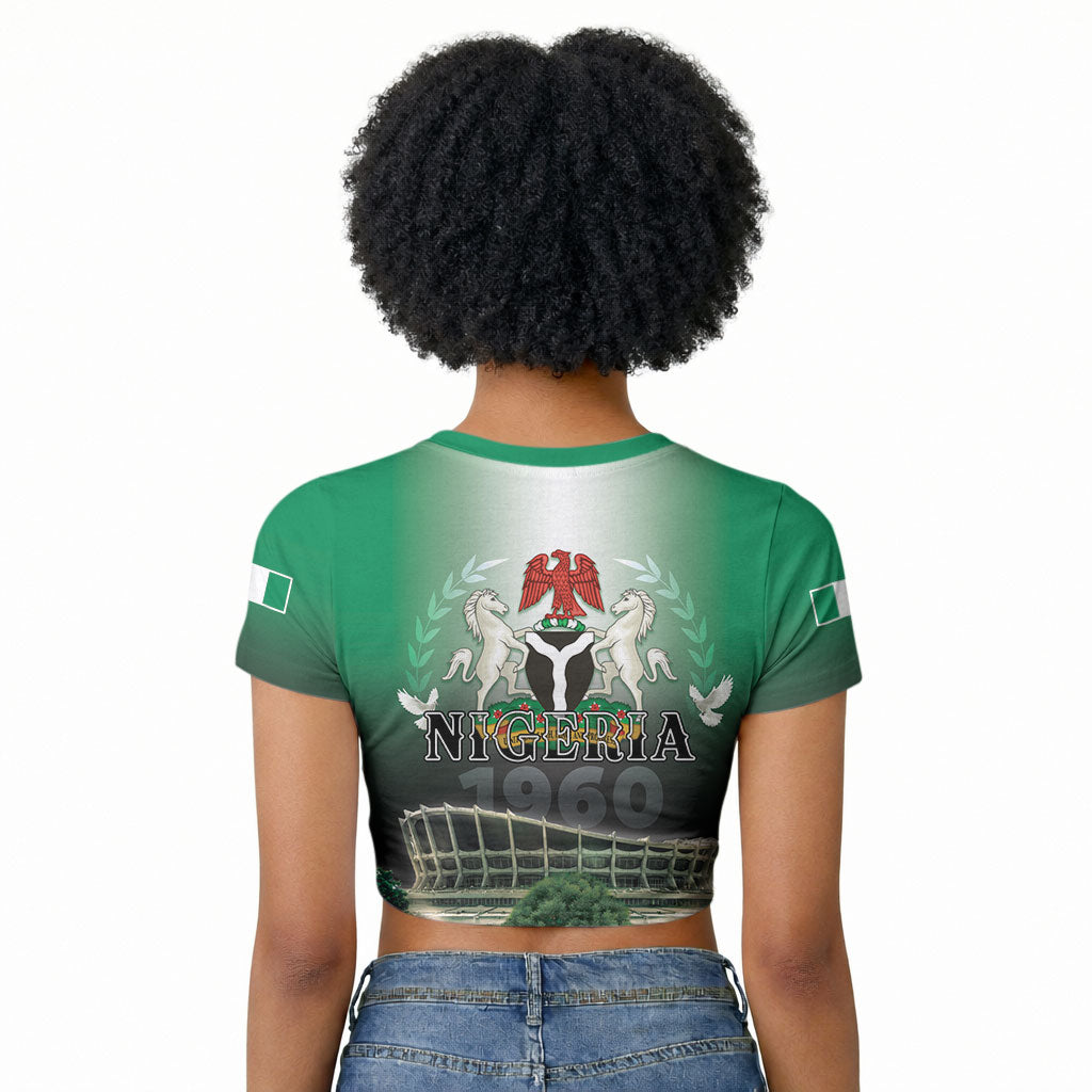 Nigeria Independence Day Raglan Cropped T shirt Proud To Be Nigerian