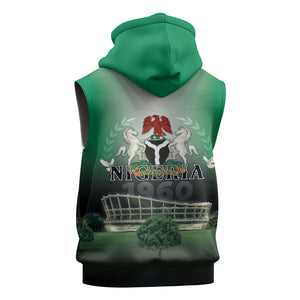 Nigeria Independence Day Sleeveless Zip Hoodie Proud To Be Nigerian