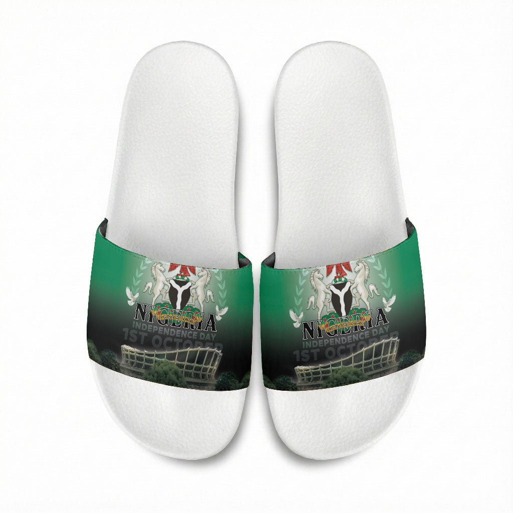 Nigeria Independence Day Slide Sandals Proud To Be Nigerian