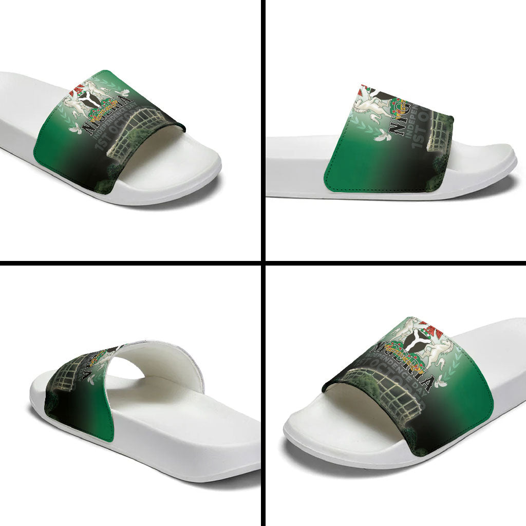 Nigeria Independence Day Slide Sandals Proud To Be Nigerian