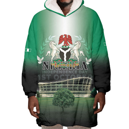 Nigeria Independence Day Wearable Blanket Hoodie Proud To Be Nigerian
