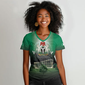 Nigeria Independence Day Women V-Neck T-Shirt Proud To Be Nigerian