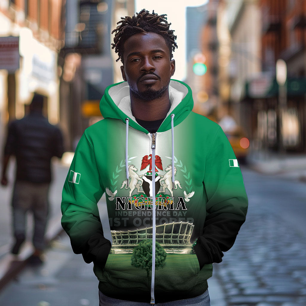 Nigeria Independence Day Zip Hoodie Proud To Be Nigerian