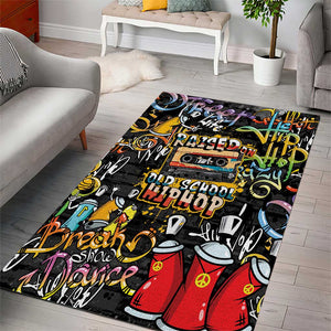 Raised On Hip Hop Area Rug Graffiti Art Style - African Pride