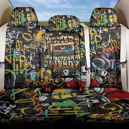 Raised On Hip Hop Back Car Seat Cover Graffiti Art Style - African Pride