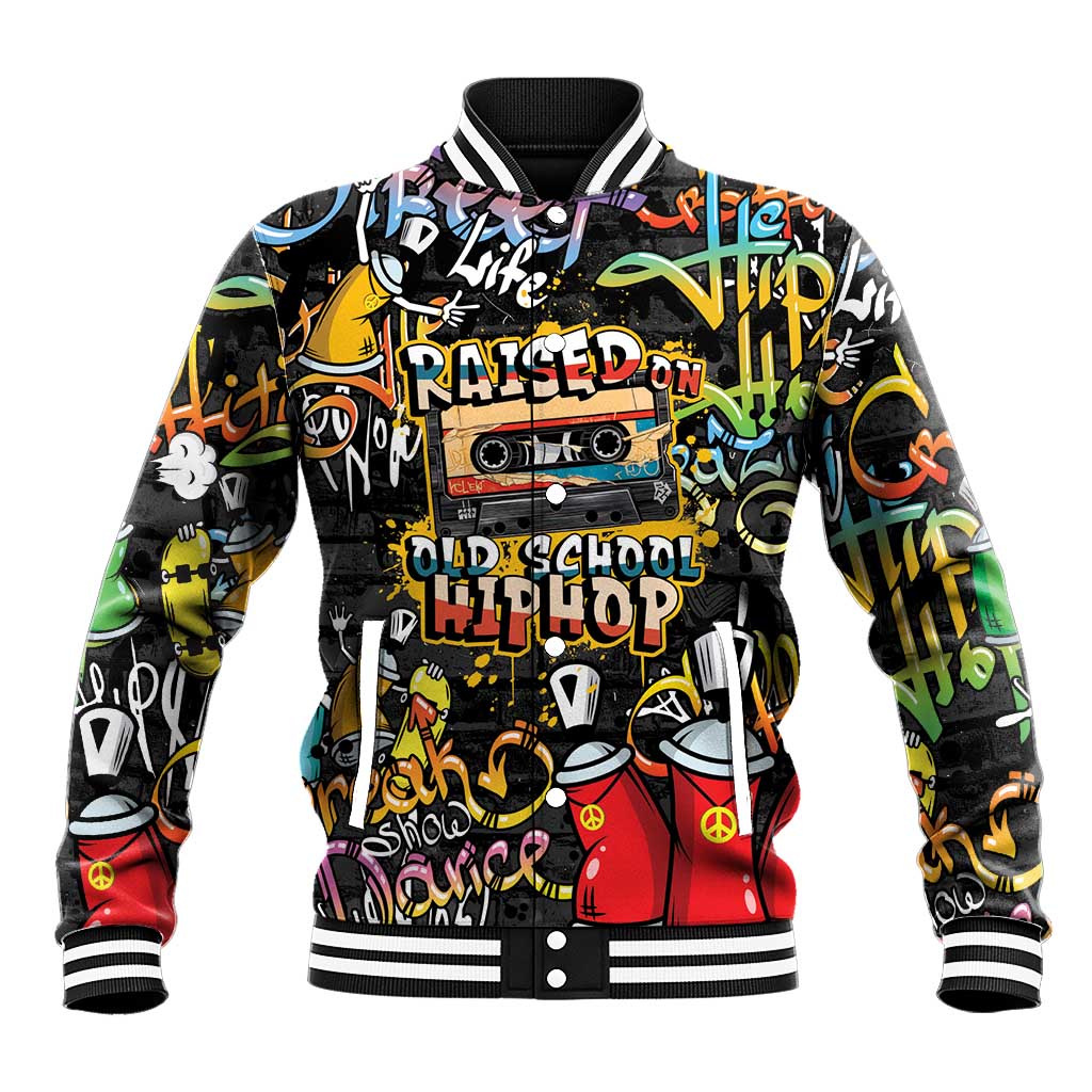Raised On Hip Hop Baseball Jacket Graffiti Art Style - African Pride